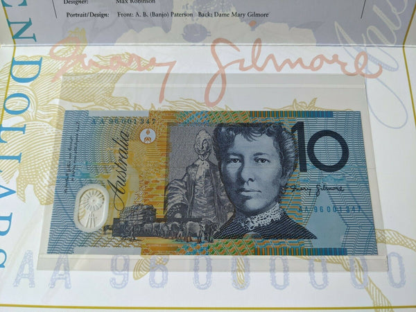 1996 Australia Deluxe Banknote Folders Set of 4 Black Serial Numbers