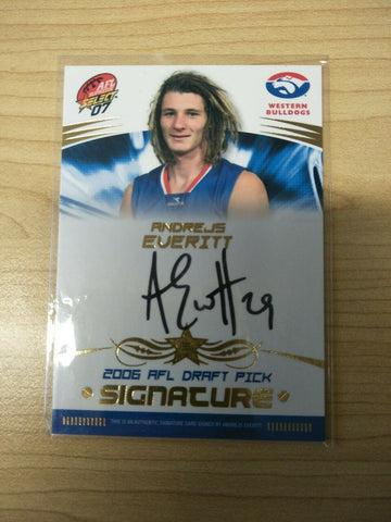 2007 Select Supreme Draft Pick Andrejs Everitt Signature Bulldogs No. 295/450