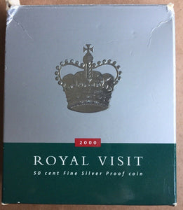 Australia 2000 Royal Australian Mint 50 Cents (Fine Silver) “Royal Visit” Proof.