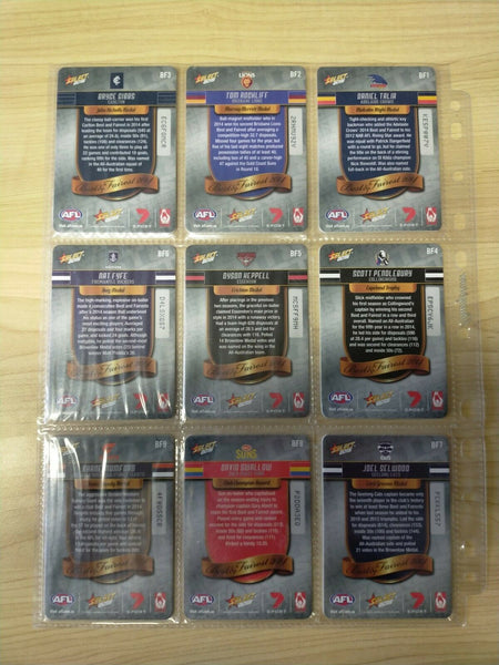 2015 Select Best And Fairest Complete Set Of 18 Cards