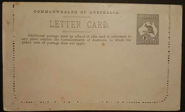 Australia Letter Card 1d Kangaroo Portland Botanic Gardens -marks LC14 -15 C