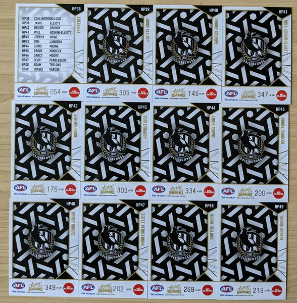 2020 AFL Select Dominance Holographic Parallel Team Set Collingwood Magpies