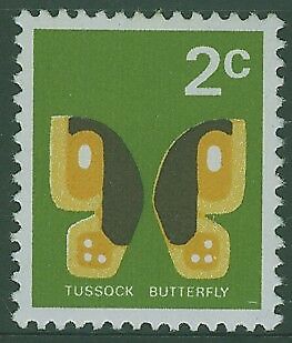 NZ New Zealand SG 916a 2c Tussock Butterfly Black omitted MUH