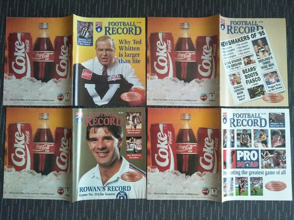 Lot Of 1995 AFL Football Records Collingwood Games x 22