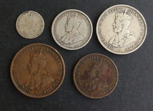 AUSTRALIA 1915 Pre Decimal 5 coin set.  IDEAL GIFT