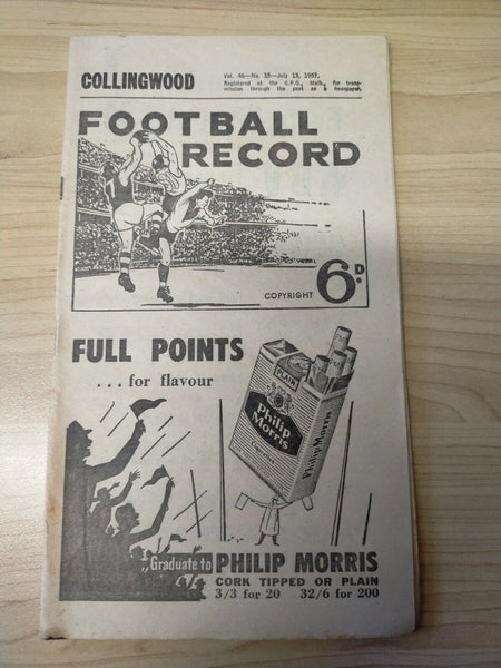 VFL 1957 July 13 Football Record Collingwood v Melbourne