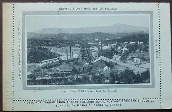 Tasmania Australian States 2d Scenic Letter Card Western silver mine Zeehan