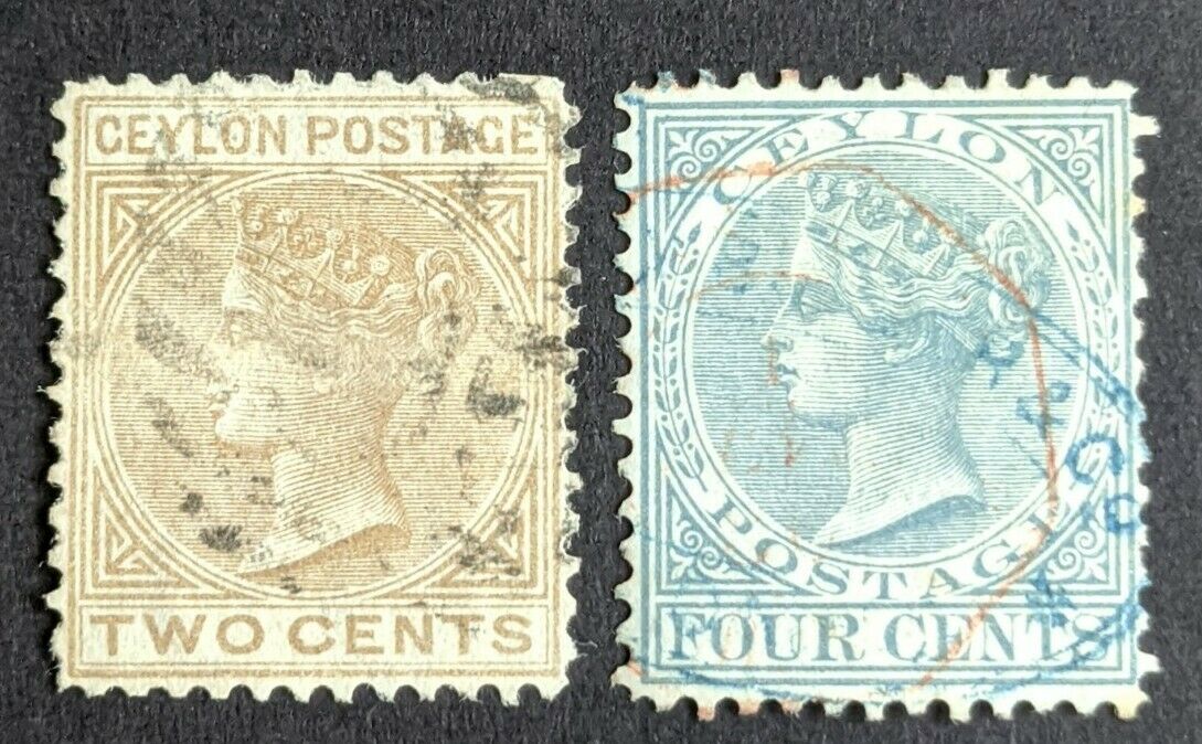 Ceylon Sri Lanka Queen Victoria SG 136/7 Set of 2 Used