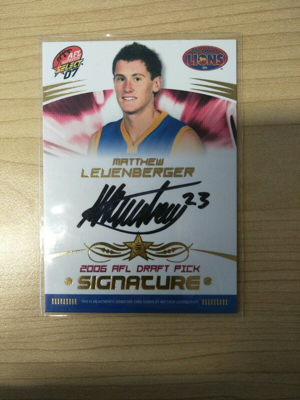 2007 Select Supreme Draft Pick Matthew Leuenberger Signature Brisbane No.167/450