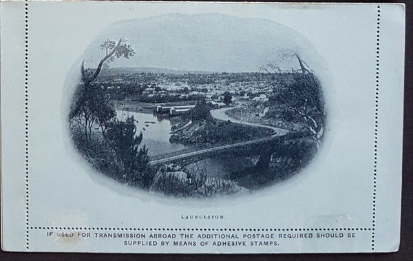 Tasmania Australian States 2d Scenic Letter Card Launceston view M,