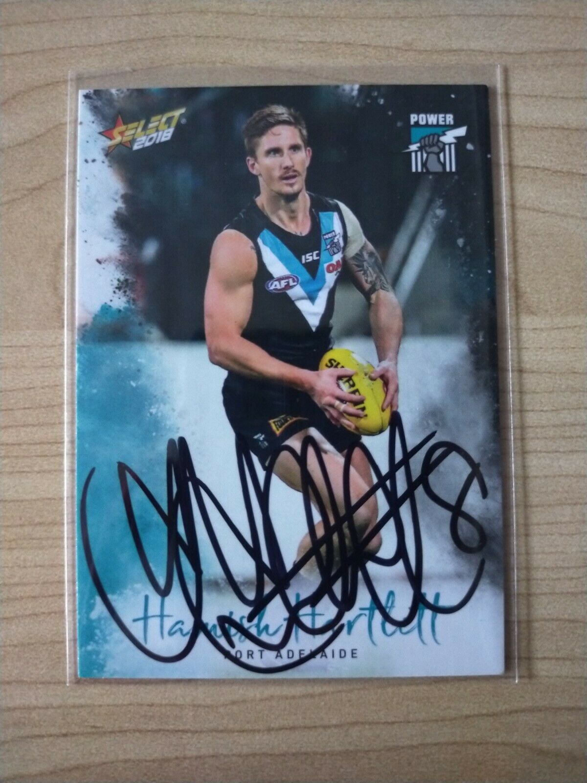 2018 Select Hamish Hartlett Port Adelaide Football Card Hand Signed