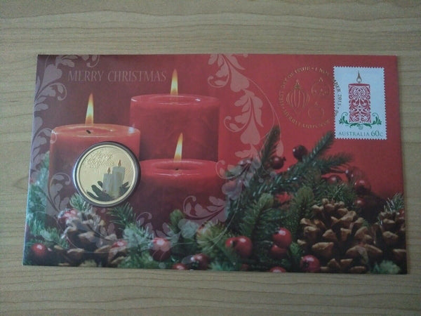 2013 Australian $1 Merry Christmas PNC 1st Day Issue