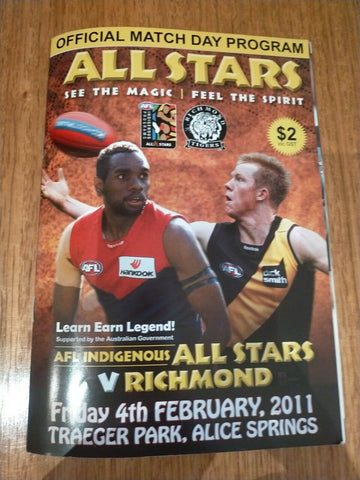 2011 Feb 4 AFL Indigenous All Stars v Richmond Football Record