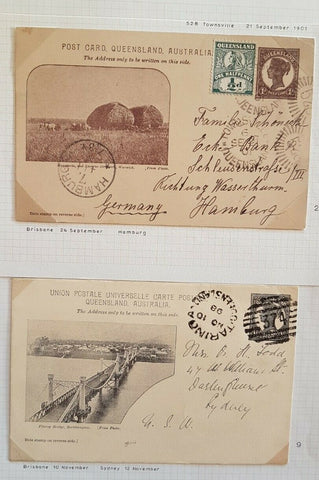 Queensland Postcard, 1d Haystacks in Warwick,1½d Fitzroy Bridge ex Butler used