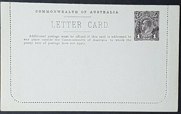 Australia Letter Card 1d KGV Collins Street Melbourne LC 18-41A, trams clocks