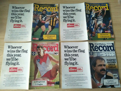 Lot Of 1988 VFL Football Records Collingwood Games x 21