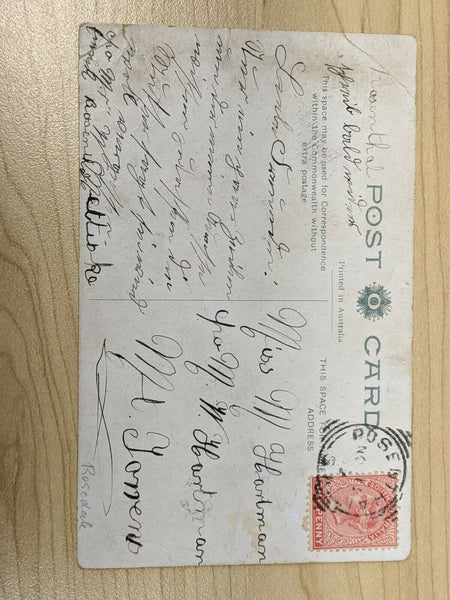 South Australia Post Card American Fleet Welcome to Australia 1d Stamp