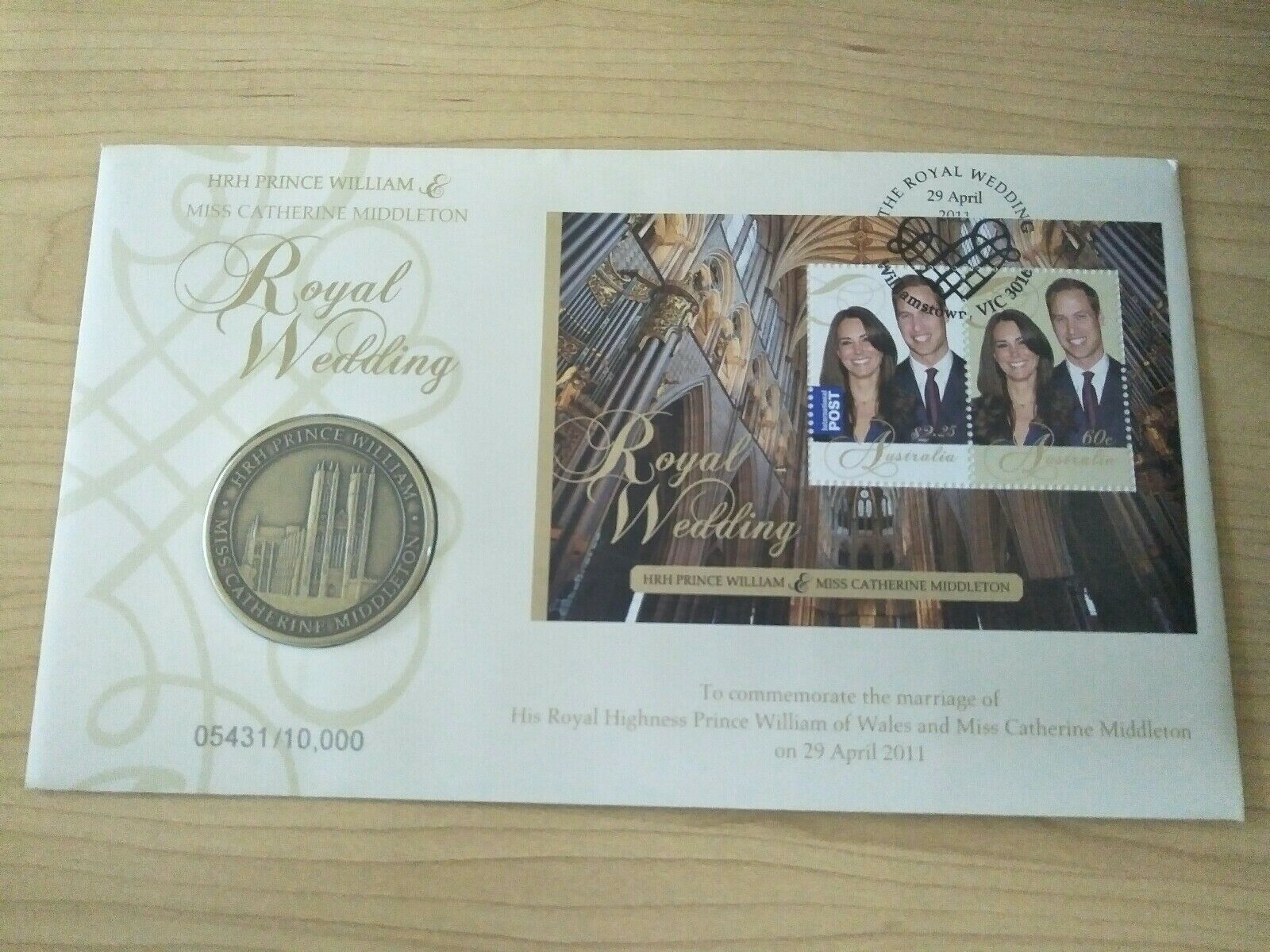2011 PNC Australia Royal Wedding Prince William and Kate Middleton 1st Day Cover