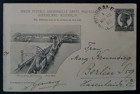 Queensland Post Card, 1½d Fitzroy Bridge Rockhampton HG 11 used