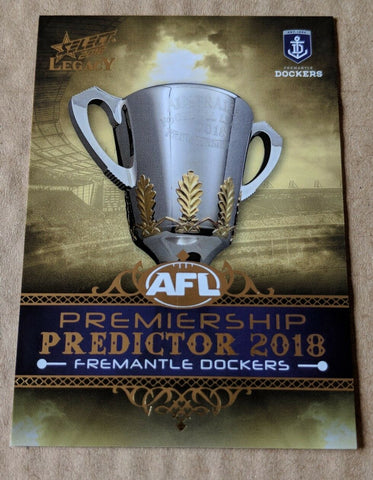2018 AFL SELECT LEGACY PREMIERSHIP PREDICTOR FREMANTLE DOCKERS GOLD PP11 141/180