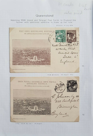 Queensland Post card, 1d, 1½d Artesian bore ex Ron Butler collection used