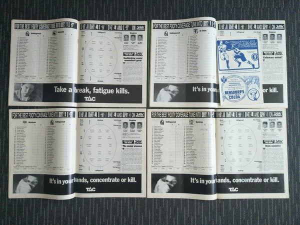 Lot Of 1996 AFL Football Records Collingwood Games x 21