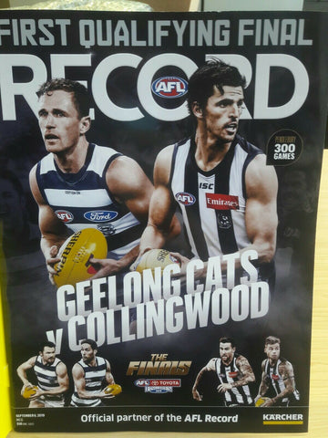First Qualifying Final Footy Record Geelong Vs Collingwood September 6 2019