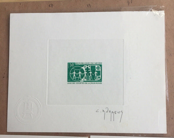 Niger 1969 Red Cross Set Signed Artist Die Proofs Different Colours SG 319/21