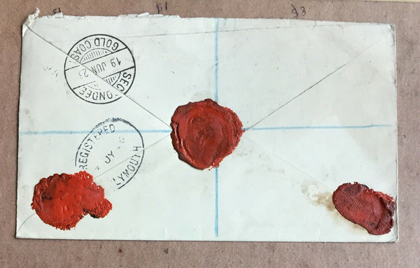 Gold Coast 1925 King George V Registered  Cover Seccondee to England