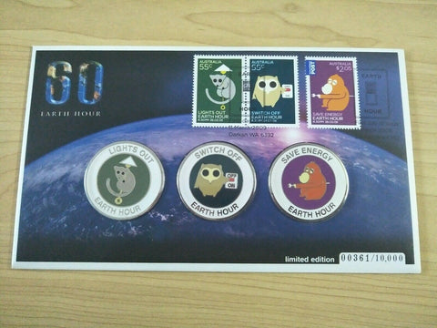 2009 Australian Earth Hour Limited Edition Medallion 361/10000 1st Day Cover