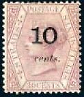 SG  23  10c on 30c claret type ?b?, unused large part original g