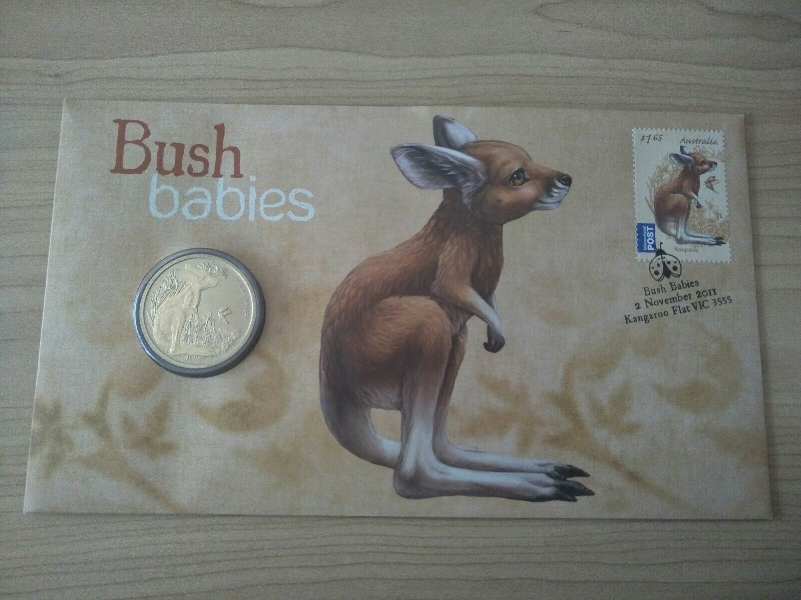 2011 Australian $1 Bush Babies Kangaroo PNC 1st Day Issue