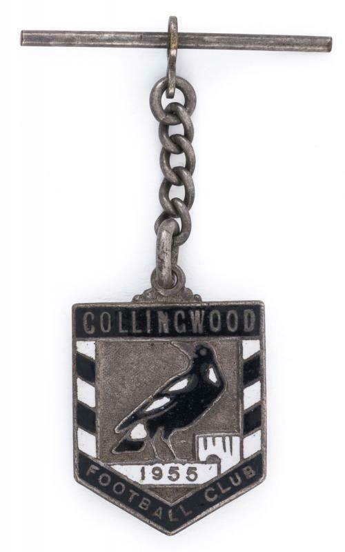 COLLINGWOOD 1955 MEMBERSHIP FOB NO.21 (WITH ORIGINAL BAR AND CHAIN)