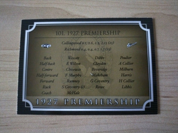 Select ESP Official AFL Collingwood Team Of The Century 1927 Premiership (101)