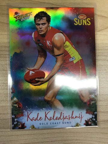 AFL 2018 Select Christmas Holofoil Card X86 - Gold Coast Suns, Kade Kolodjashnij