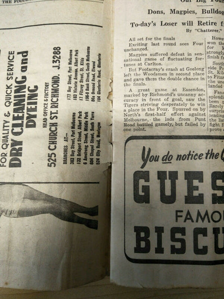 VFL 1946 September 7 Football Record 1st Semi Final Footscray v Melbourne