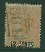 Mauritius used in Seychelles forerunner SG Z40 13c on 3d Queen Victoria Used