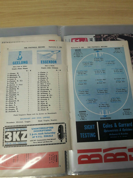 VFL 1966 Football Record September 3 Geelong v Essendon