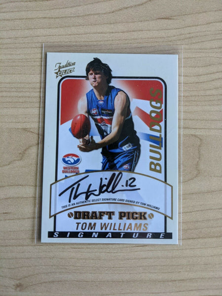 2005 Select Tradition Tom Williams Draft Pick Signature DS6 Western Bulldogs