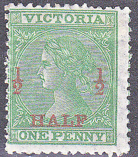 Victoria Australian States SG 175 ½d on 1d green Laureate Perf 12 Mint