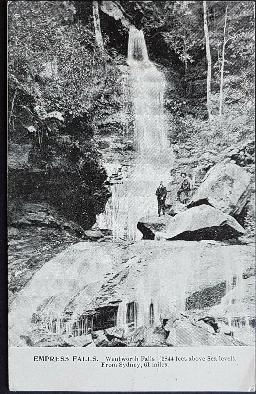 NSW 1d Arms Government Railway Post Card of Empress Falls used