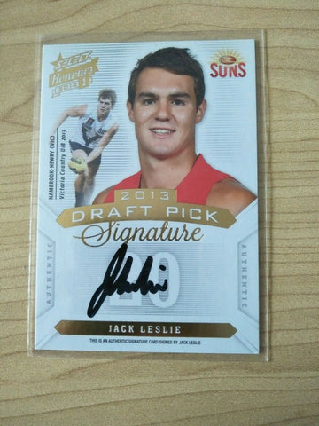 2014 Select Honours 1 Draft Pick Signature Jack Leslie Gold Coast No. 254/400