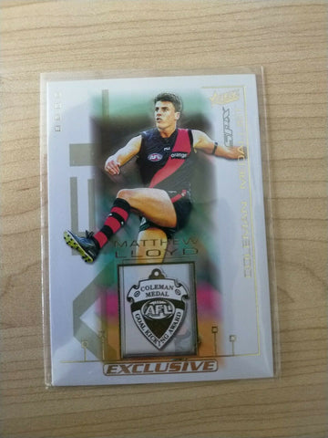 2002 Select SPX Exclusive Gold Medal Card Matthew Lloyd Essendon MC2