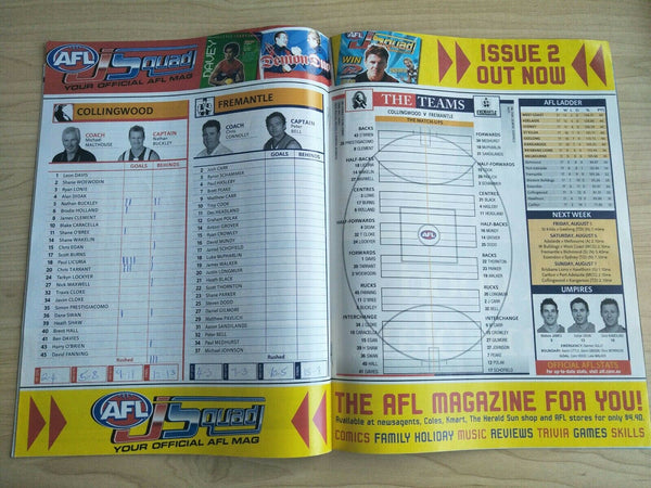 2005 July 29-31 Round 18 AFL Football Record Collingwood v Fremantle