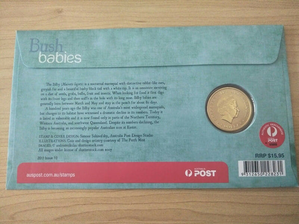 2011 Australian $1 Bush Babies Bilby PNC 1st Day Issue