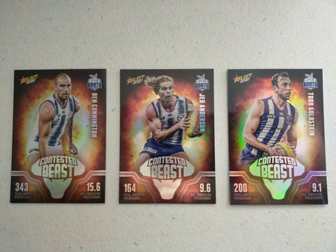 2020 Select Footy Stars Contested Beast North Melbourne Team Set Of 3 Cards