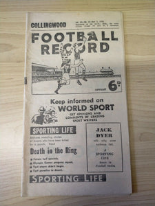 VFL 1956 June 2 Football Record Collingwood v North Melbourne