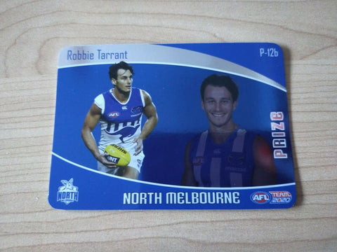 2020 Teamcoach Prize Football Card Robbie Tarrant North Melbourne P-12b