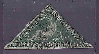 Cape of Good Hope SG 8a 1/- bright yellow-green/white paper Wmk sideways Used
