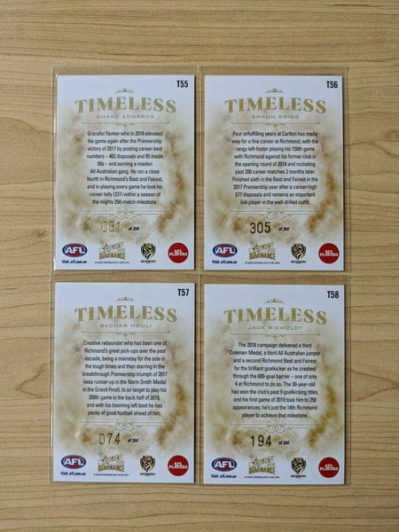 2019 Dominance Timeless Richmond Four Cards Edwards, Grigg, Houli, Riewoldt